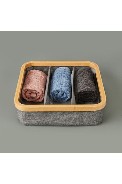 AROW 3-Section Foldable Basket - Gray - 30X30 cm