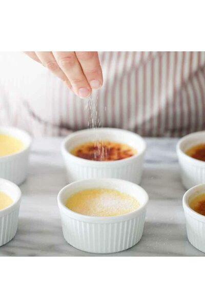 Hope أوعية رامكين من البورسلين سعة 8 أونصة لشوربة البصل الفرنسية الكريمية السوفليه رامكين على الطراز الكلاسيكي للخبز