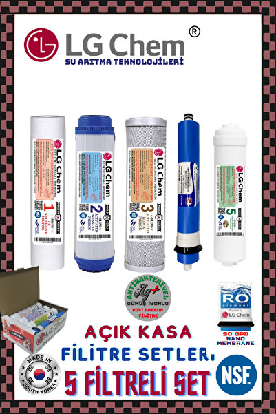ligth gastro LG Chem AÇIK KASA SU ARITMA CİHAZLARI 5 FİLTRELİ SET.90 GPD NANO...