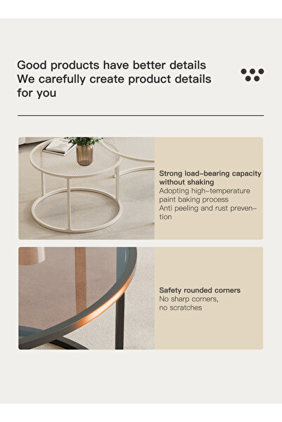 sharpdo Creative Combination Circular Coffee Table 60*60*45&45*45*40CM