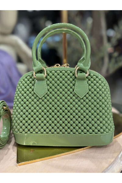 missswans Manneya Minik Boncuk Görünümlü Tek Bölmeli El Ve Omuz Çantası Fıstı...