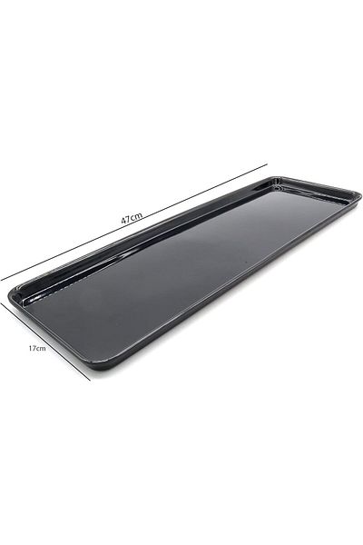 Winds Trading Dynasty Black Melamine Serving Tray, BPA-free, Sleek Finish, Ideal for Food (47x17cm)