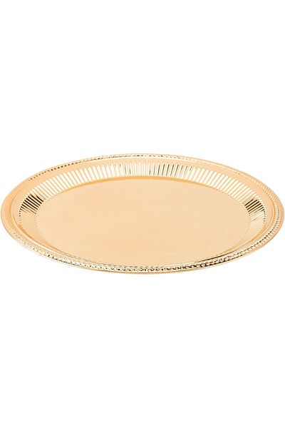 AKDC Round Tray L Gold 35Cm X 35Cm X 2Cm Golden