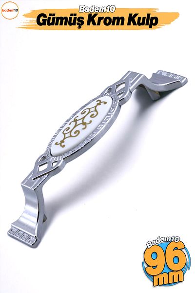 Badem10 Palmira Furniture Kitchen Drawer 96 mm Metal Cover Handle Handle Chrome Color
