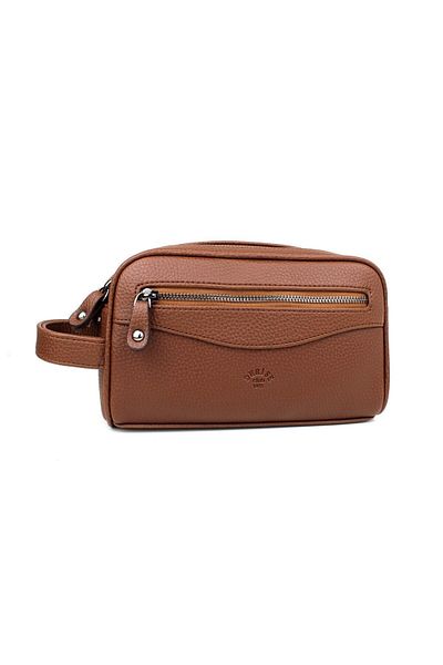 deri,se club Unisex Tan έγχρωμη καθημερινή τσάντα καλλυντικών και ταξιδιωτικών χαρτοφυλακίων