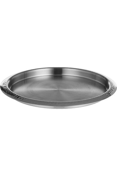 Kedge Stainless Steel With Hammered Finish Border Tray, 40 Cm Size, Silver