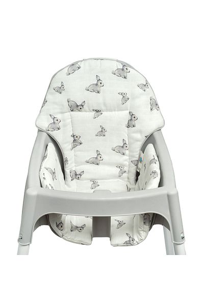 DEUX LAPINS 100% Cotton High Chair Cushion - Iconique Lapin