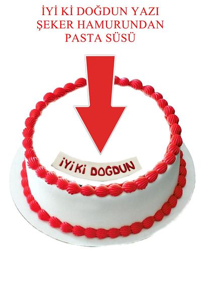 Pasta9 Happy Birthday from Candy Dough Lettering Red Color Cake Decoration on White