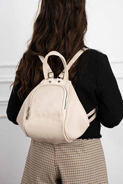 HONEY BAG Monca Multifunctional Cream Backpack, Hand and Shoulder Bag