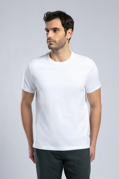 Lee Cooper Men's O-Neck White T-Shirt - Baselo