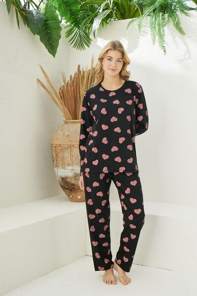 PİJAMOOD Kadın Pamuklu Uzun Kollu Pijama Takımı