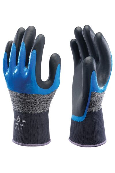 Showa قفازات من النتريل الرغوي ذات قبضة إضافية 376R