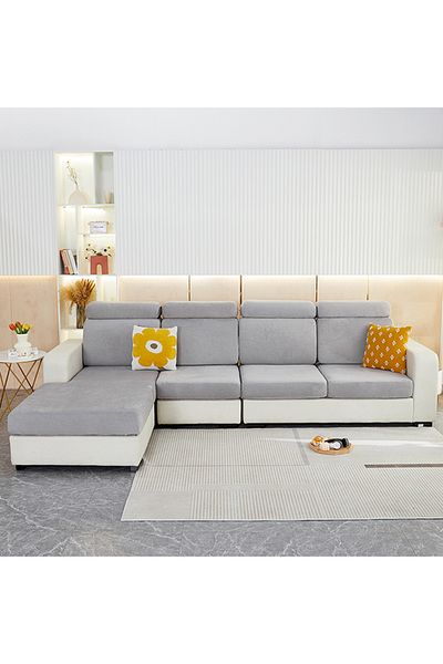 sharpdo Solid Color Thickened Plush Sofa Cushion Cover/M
