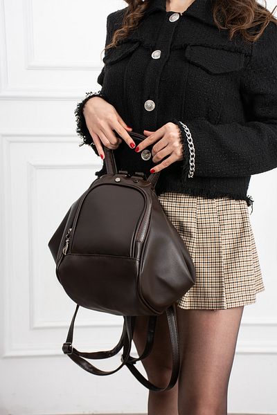 HONEY BAG Monca Multifunctional Light Brown Backpack, Hand and Shoulder Bag