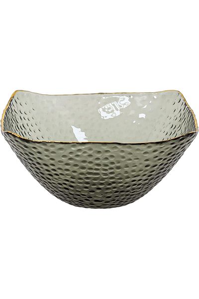 Winds Trading Crystal Glass Dessert Bowl – Premium Glass, Golden Edges, for Ice Cream,