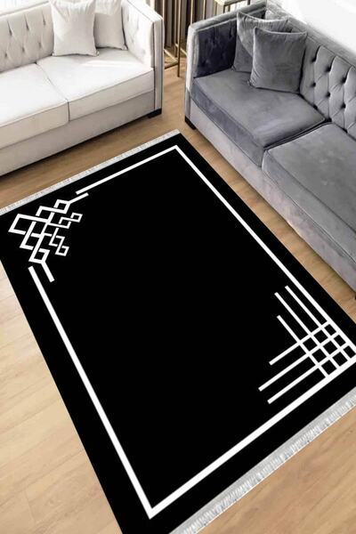 Motto Rug Store Eko Dijital Baskı Yıkanabilir Kaymaz Taban Dekoratif Salon Ha...