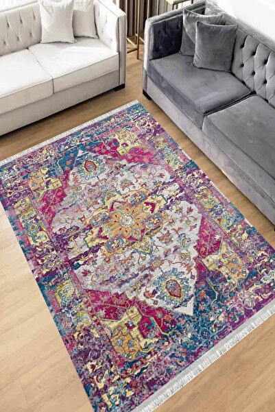Motto Rug Store Eko Dijital Baskı Yıkanabilir Kaymaz Taban Dekoratif Salon Ha...