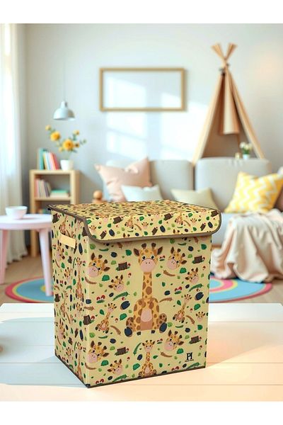 HomyJRs Griaffee Large Size Covered Dirty Laundry Toy Organizer Storage Box Basket 40X50X30