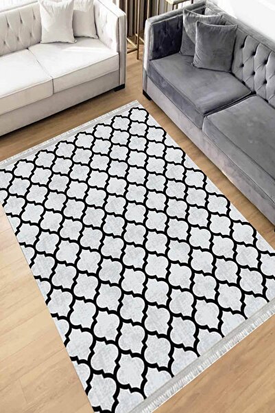 Motto Rug Store Eko Dijital Baskı Yıkanabilir Kaymaz Taban Dekoratif Salon Ha...