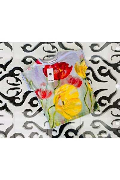 Hilal Akıncı Kids Girl's Patterned Oversize T-Shirt