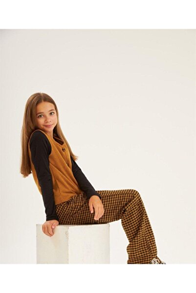 Hilal Akıncı Kids Devojčice Kašmir tkanina Prsluk crne badi pantalone sa houn...