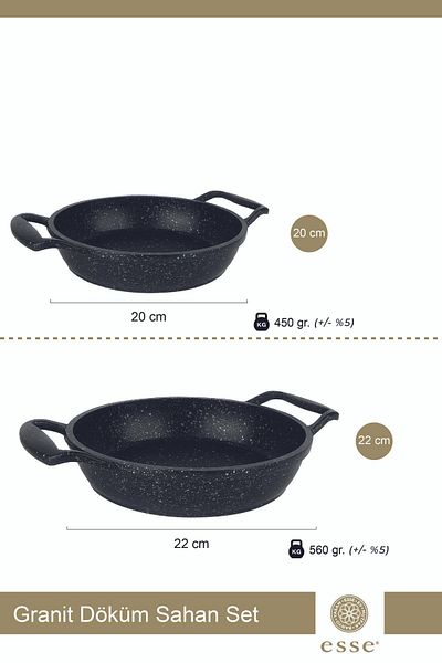 Esse Granite Casting 2-Piece Pan Set Black 20 cm / 22 cm E0072