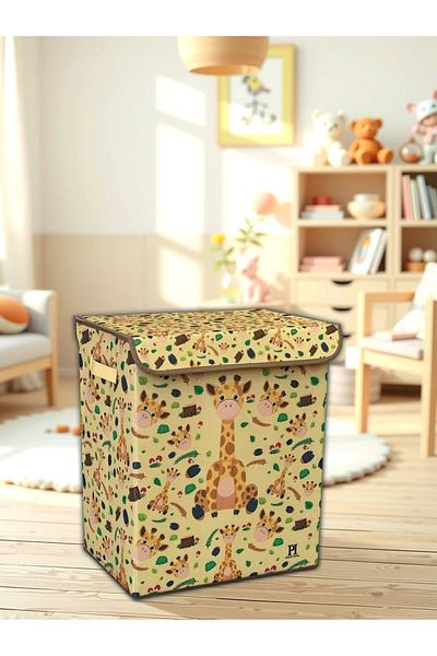 HomyJRs Griaffee Large Size Covered Dirty Laundry Toy Organizer Storage Box Basket 40X50X30