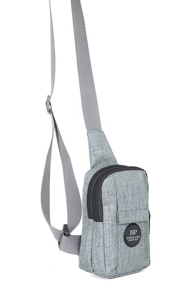 Newish Polo Μίνι τσάντα ώμου Grey με λίπασμα - Λινό ύφασμα για ανδρική βροχή