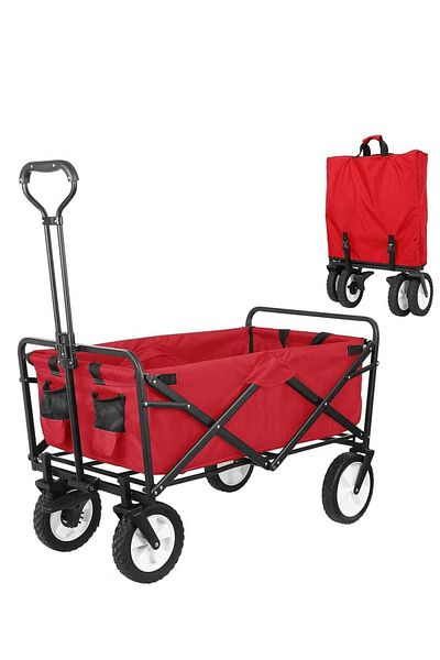 fulina Foldable Utility Vehicle, AdJustable Handle, Large Capacity, Outdoor camping cot for Garden