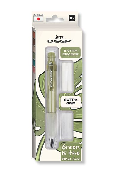Serve Deep Versatil Pencil 05mm- Earth Tones - Set with Refills (Grip and Eraser)