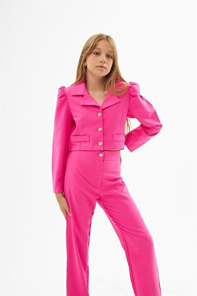 Hilal Akıncı Kids Set de 2 piese pentru fete, cu nasturi aurii, cu buzunare ornamentale