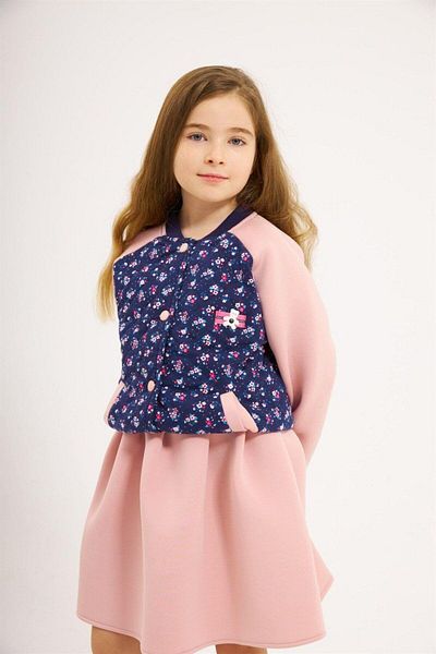Hilal Akıncı Kids Κοριτσίστικο Scuba Fabric Lined College Jacket Φούστα 2 τεμαχίων