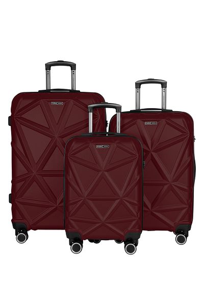 PARAJOHN Matrix Set of 3 ABS Hard Case Luggage Trolley Bags with 8 Spinner Wheels and Lock