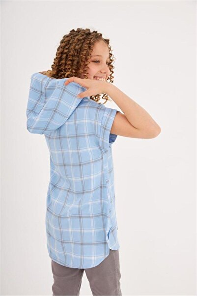 Hilal Akıncı Kids Дівчача кофта з капюшоном і короткими рукавами, сірі джинсові легінси, комплект із 2 предметів