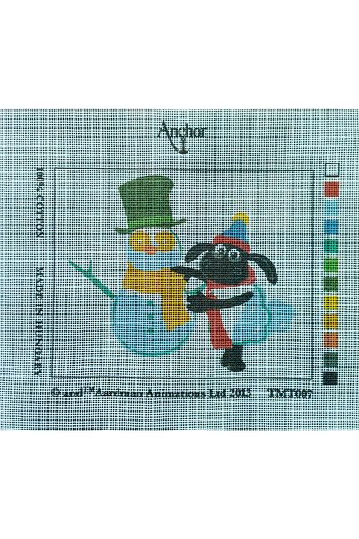 Anchor 20X25Cm Sheep Patterned Snowman Themed Tapestry Embroidery Kit