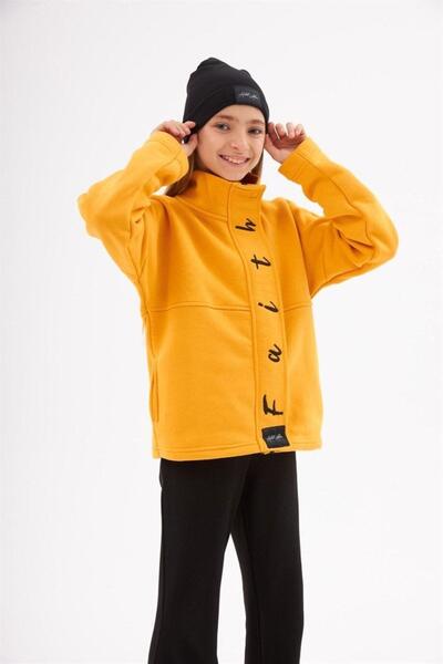 Hilal Akıncı Kids Girl's Faith Written Three Thread Jacket Steel Interlock Bl...