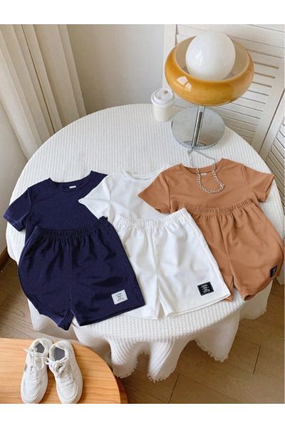 npLStore Children's Printed T-Shirt Shorts Bottom Top Set 3-Piece Set