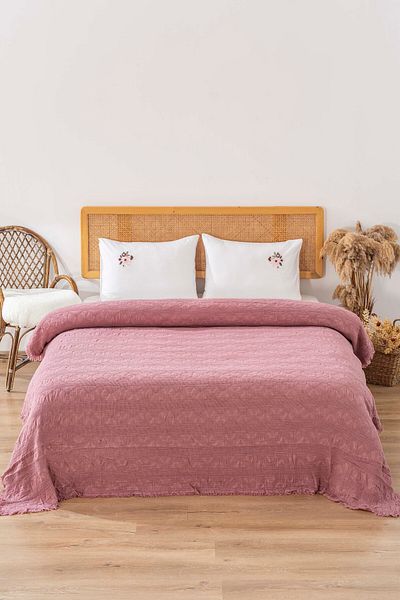 Rivaİstanbul Felix Rose Embroidered Double Pique Set 4 Piece Sleep & Dowry Set