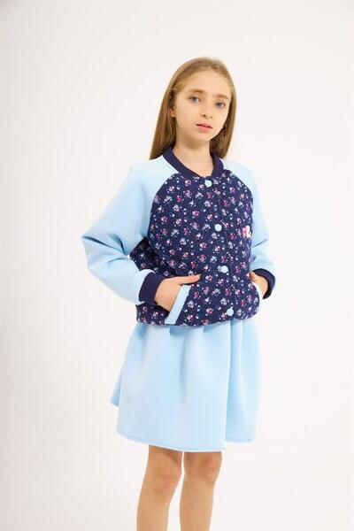 Hilal Akıncı Kids Girl's Scuba Fabric Lined College Jacket Skirt 2-Piece Set