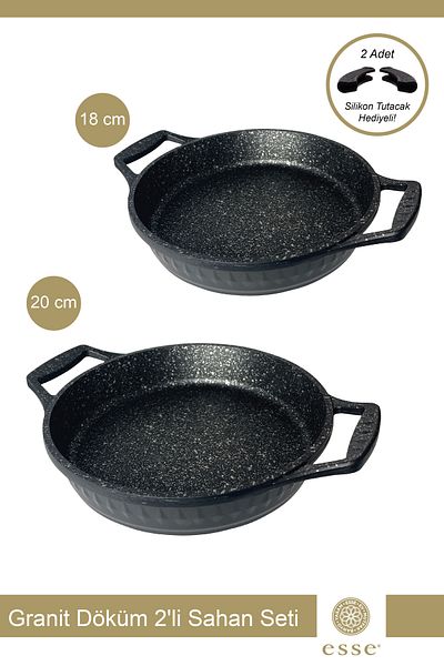 Esse Black Granite Casting Pan Set - 18 Cm/20 cm E0071