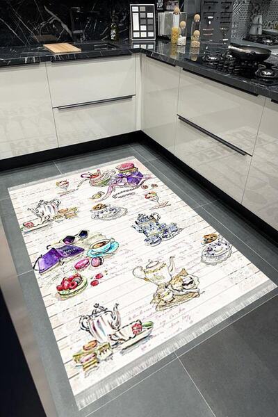 Motto Rug Store Eko Dijital Baskı Kaymaz Tabanlı Leke Tutmaz Makinede Yıkanab...