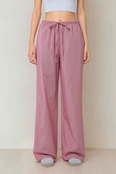 Hiccup Gingham Cotton Trousers with Elastic Waist