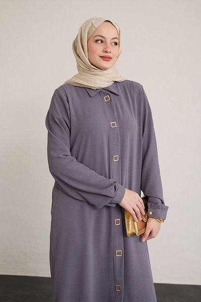 InStyle مجموعة مزدوجة من Ayrobin Anthracite مع أزرار كبس مربعة