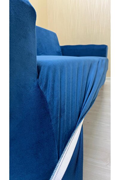 Sahaneev İTALYAN SÜET KUMAŞ SANDALYE KILIFI PETROL RENK (4 ADET)