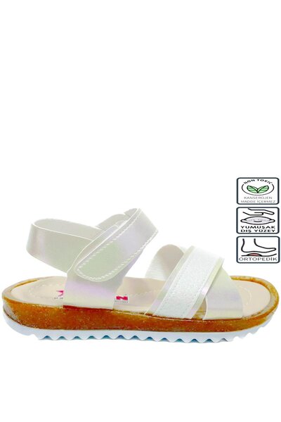 Kidx Arz1098 - Ортопедични сандали за момиче, златни, с кръстосана каишка