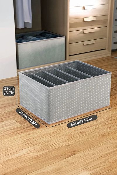 Serstil 4Pcs 5 Compartment Cabinet & Drawer Organizer - Gray