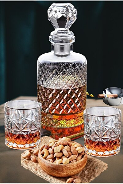 MADAME LUDA 7 Parça Viski Bardağı-Karaf Şişe Takımı.(6 ADET VİSKİ BARDAĞI+1 ADET VİSKİ-VOTKA-ŞARAP KARAFI)
