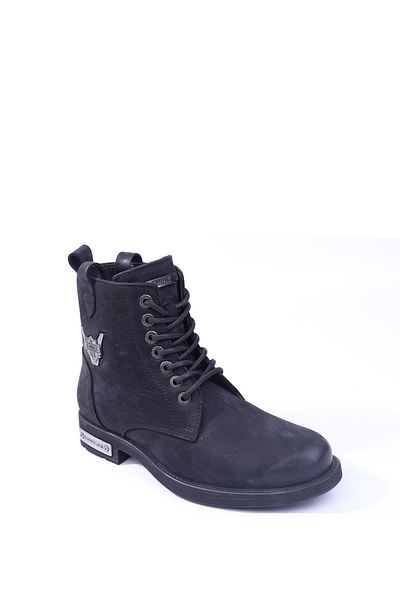 Hammer Jack 102-15200 Μαύρες πλυμένες ανδρικές μπότες Nubuck
