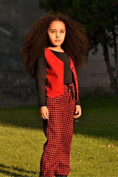 Hilal Akıncı Kids Комплект от три части за момиче с кашмирен жилет, черен бод...