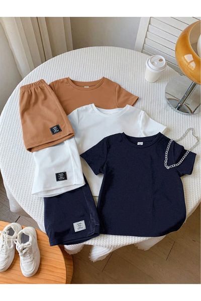 npLStore Children's Printed T-Shirt Shorts Bottom Top Set 3-Piece Set
